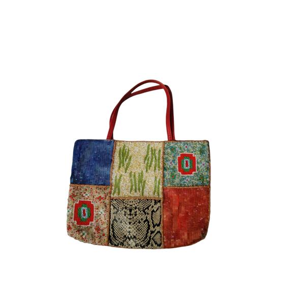 VINTAGE CHRISTIANA‎ Beaded Sequined tote Boutique Artisan made - Picture 1 of 6